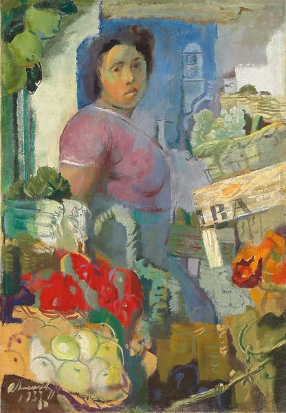 The Fruit Seller, 1937 (oil on canvas)