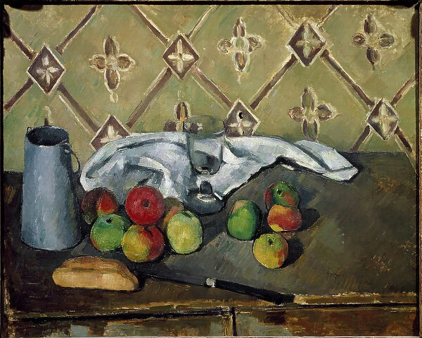 Fruits, napkin and milk box - Oil on canvas, 1880