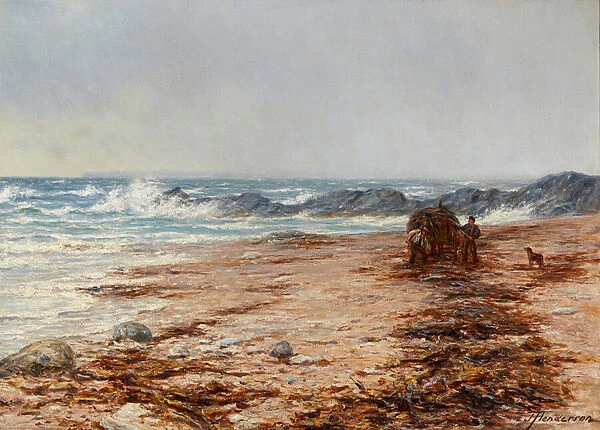 Gathering Kelp (oil on canvas)
