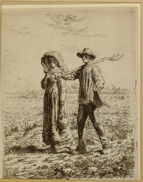 Going to Work, 1863 (etching)