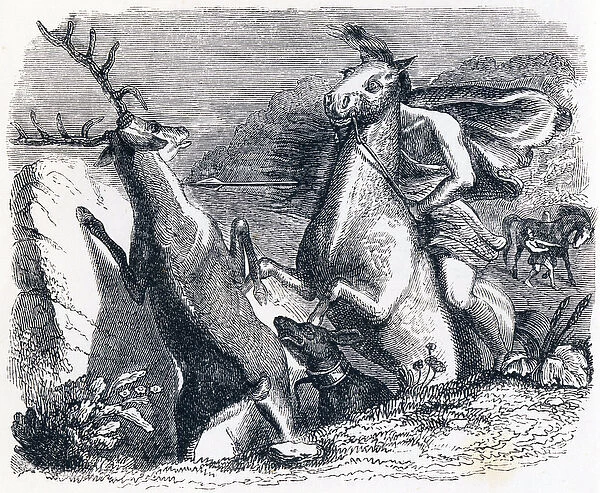 The horse wanted to avenge the deer (Le chevals etant voulu venger du cerf