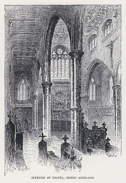 Interior of Chapel, Bishop Auckland (engraving)