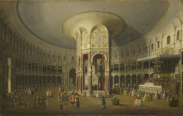 Interior view of the Rotunda of Ranelagh in London, 1754 (oil on canvas)