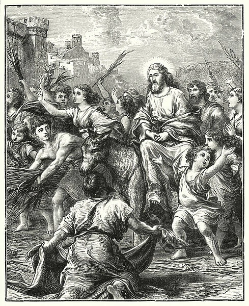 Jesus Christs entry into Jerusalem (engraving)