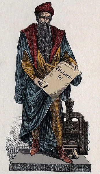 Johann Gutenberg, German printer and goldsmith, 15th century - Johannes Gensfleisch dit
