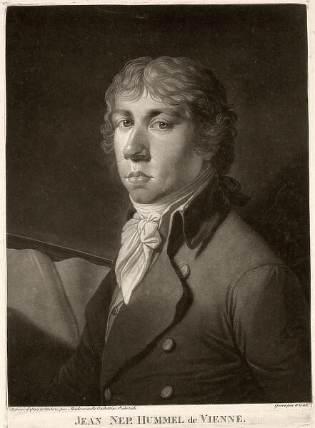 Johann Nepomuk Hummel (1778-1837) engraved by Wrenck (engraving)