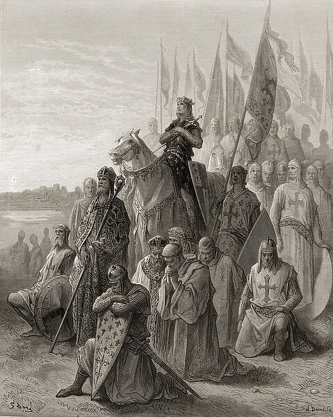 King Louis IX (1217-70) before Damietta, illustration from Bibliotheque des