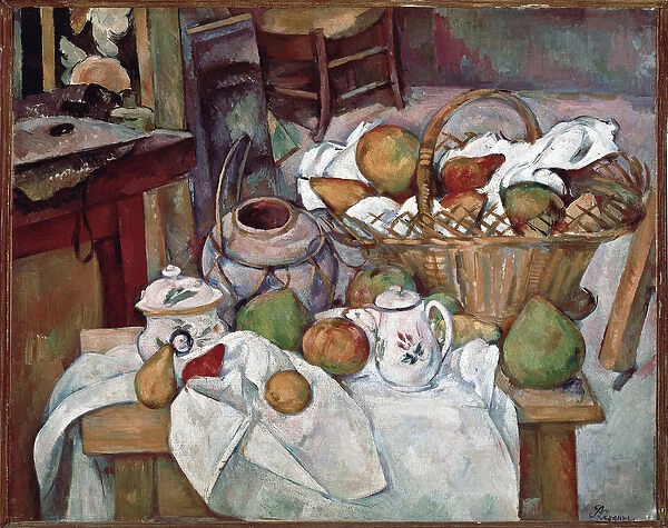 Kitchen table or Stilll-life with Basket - oil on canvas, 1888
