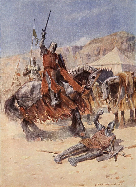 The Knights meet in conflict, illustration from The Talisman