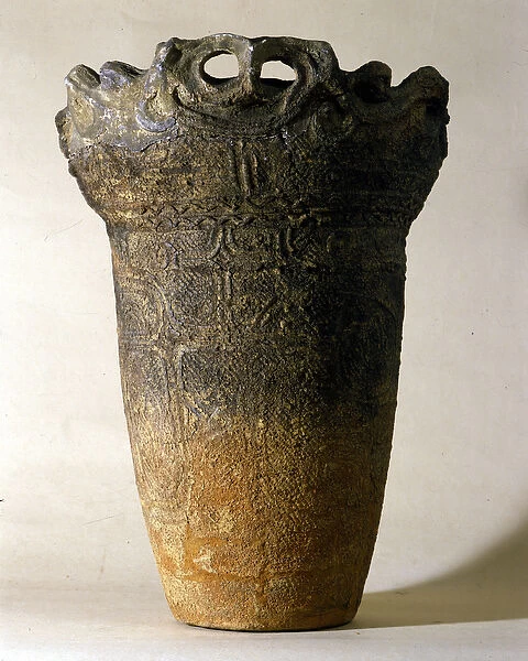 Large terracotta vase from the Jomon period (prehistoric period in Japan)