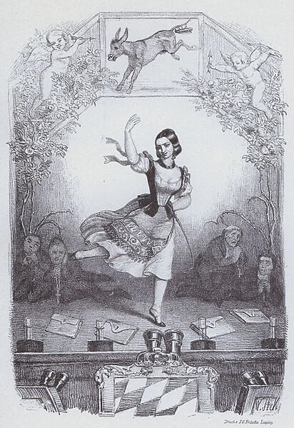 Lola Montez Dancing Bavarian History (litho)