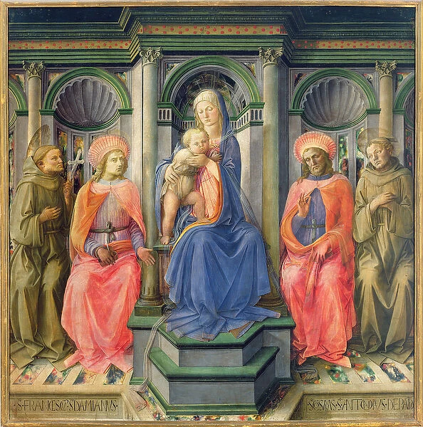 Madonna and Child Enthroned with SS. Francis, Cosmas, Damian and Anthony of Padua, c