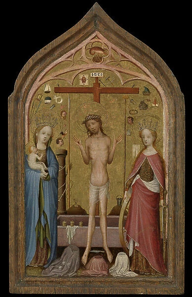 Man of Sorrows with Madonna and Saint Catherine of Alexandria (tempera on panel)