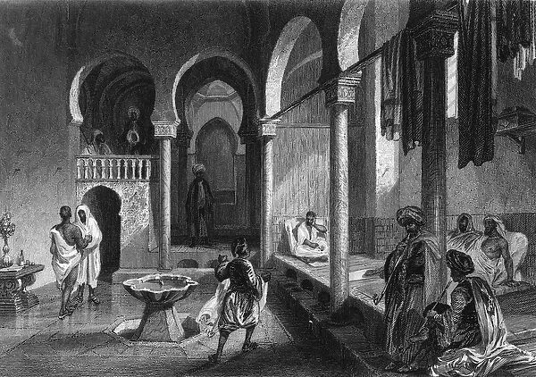 Moorish bath in Algiers, 19th century, in 'L Algerie ancienne et moderne par