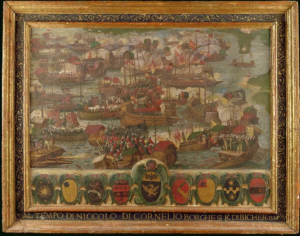 Naval Battle of Lepanto, 1571 (oil on panel)