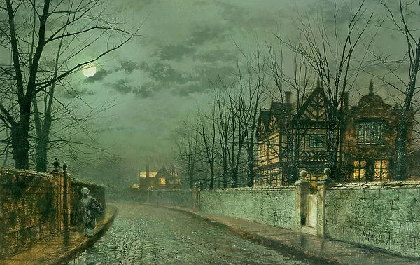 Old English House, Moonlight after Rain, 1883 (oil on canvas)