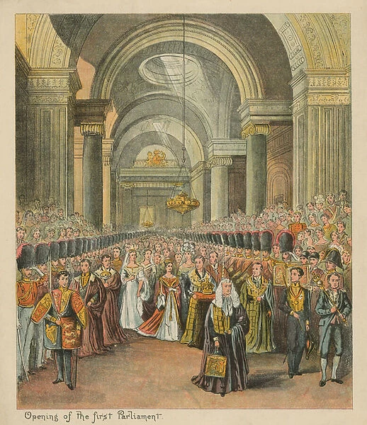 Opening of the First Parliament (chromolitho)