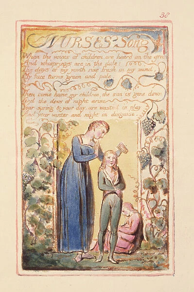 P. 125-1950. pt38 Nurses Song: plate 38 from Songs of Innocence and of Experience