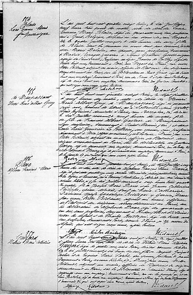 Page with the Death Certificate of Guy de Maupassant (1850-93