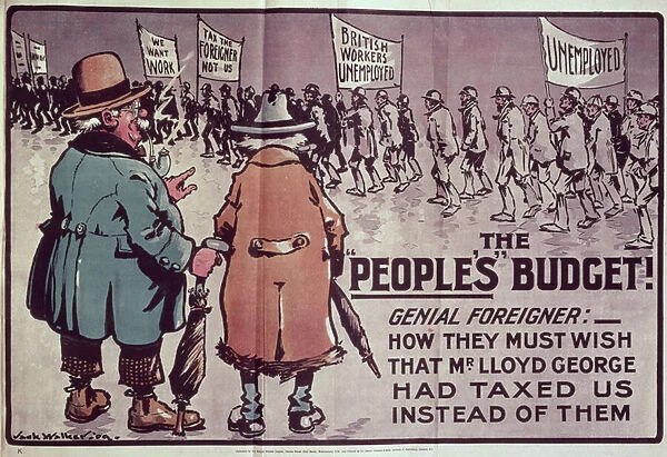 The Peoples Budget, 1909 (colour litho)