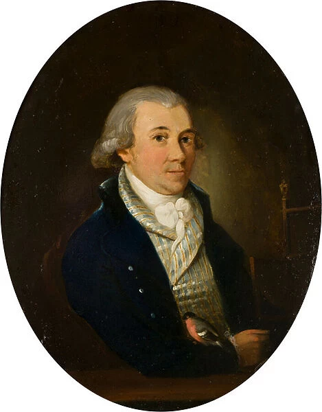 Portrait of a Gentleman with a Bullfinch, c. 1794-1872 (oil and copper on panel)