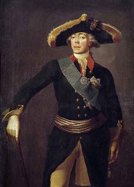 Portrait of Paul I (1754-1801) Emperor of Russia Painting by Stepan Semenovich Shchukin