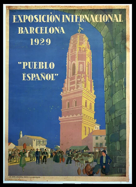 Poster advertising the International Exhibiton in Barcelona, 1929 (colour litho)
