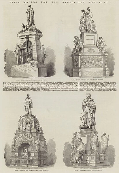 Prize Models for the Wellington Monument (engraving)