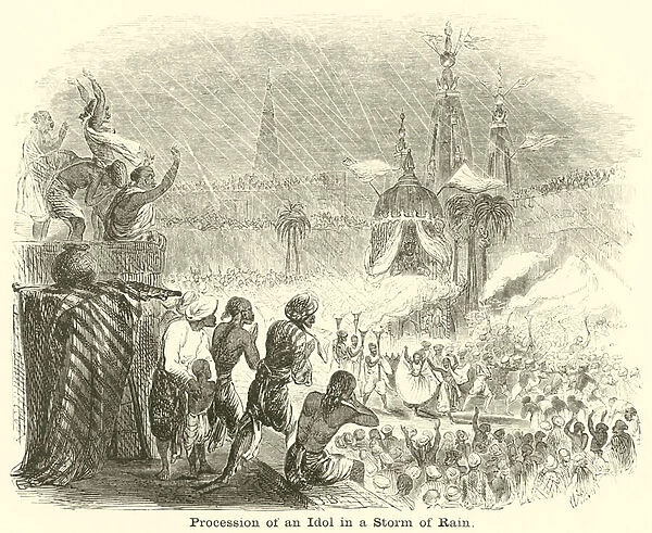 Procession of an Idol in a Storm of Rain (engraving)