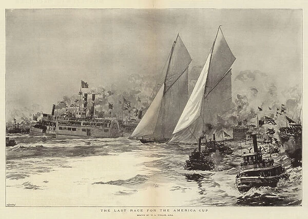 The Last Race for the America Cup (engraving)