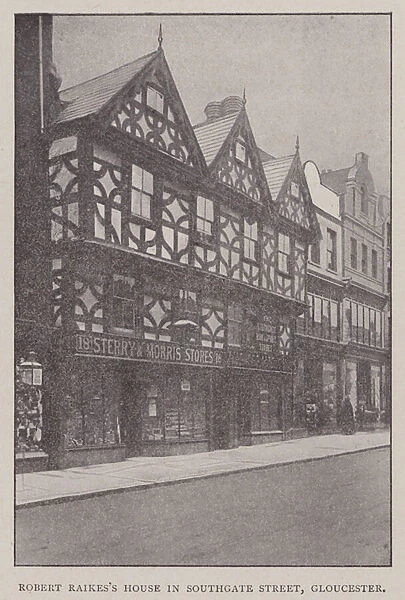 Robert Raikess House in Southgate Street, Gloucester (engraving)