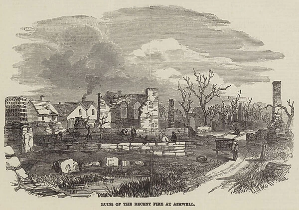 Ruins of the Recent Fire at Ashwell (engraving)