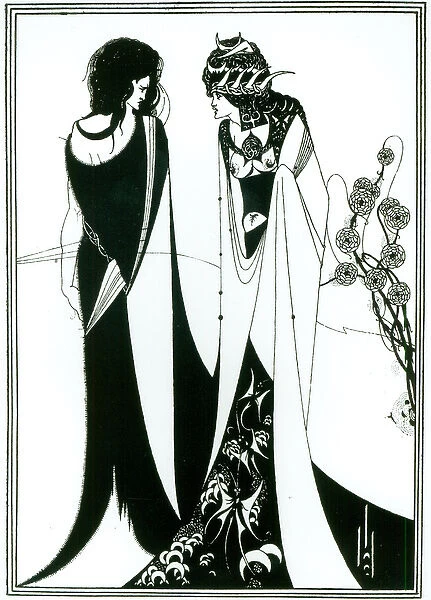Salome with her mother, Herodias, 1894 (litho) (b  /  w photo)