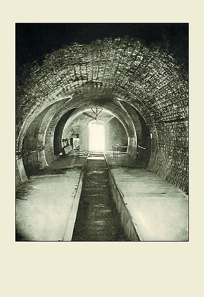 Section of a Sewer in Paris, 1894 (b  /  w photo)