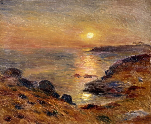 The Setting of the Sun at Douarnenez; Couche de Soleil a Douarnenez, 1883 (oil on canvas)