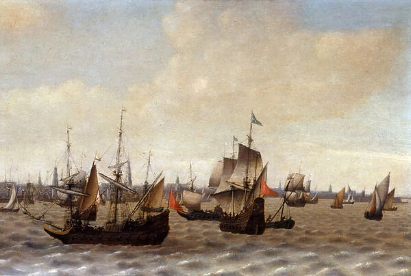 Shipping of Antwerp (oil on canvas)