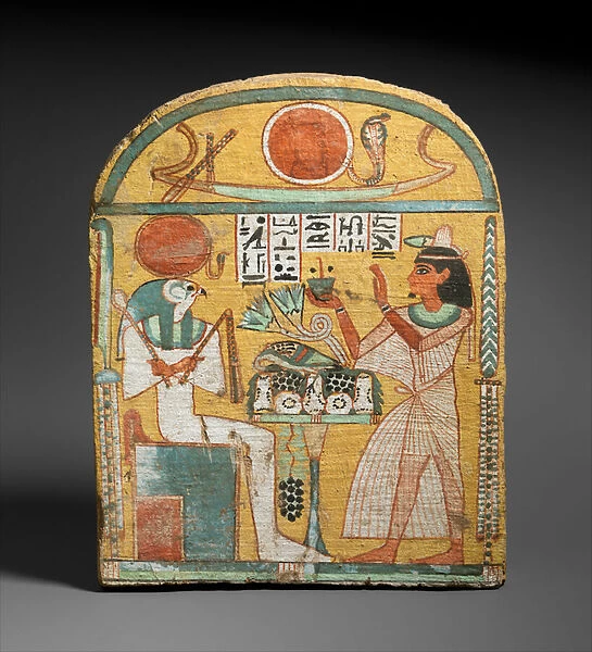Stela of Aafenmut, from Thebes, Late Period, c. 924-889 BC (painted wood)