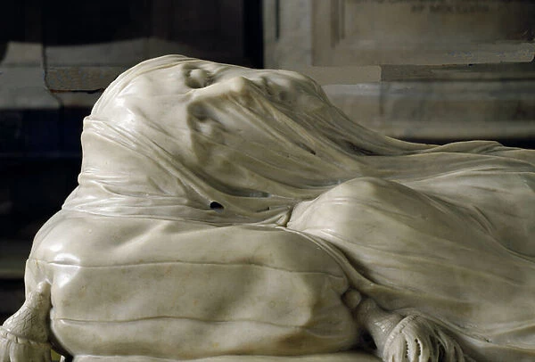 The Veiled Christ, 1753 (marble) (detail of 306529)