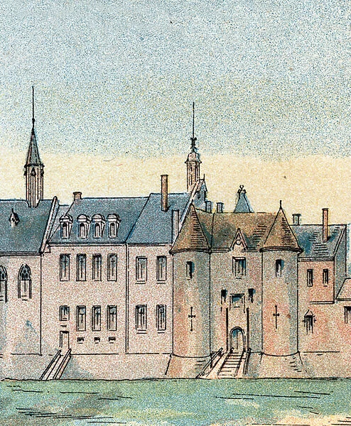 View of the castle of Plessis-les-Tours, 1889 (engraving)