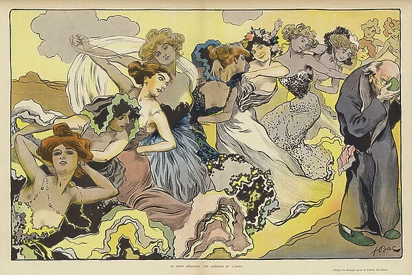 Virtue Disdaining the Gifts of Love (colour litho)