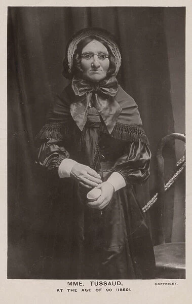 Waxwork of Madame Tussaud at the age of 90, 1850. (b  /  w photo)