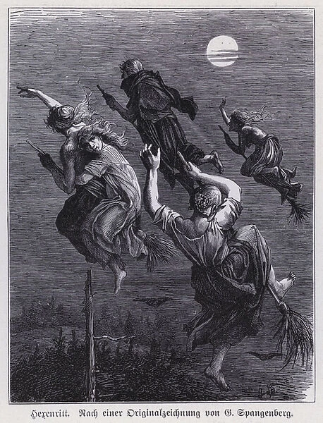 Witches in flight (engraving)