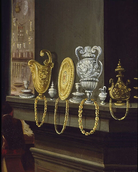 The workshop of the goldworm. Detail depicting the cups and trays of gold