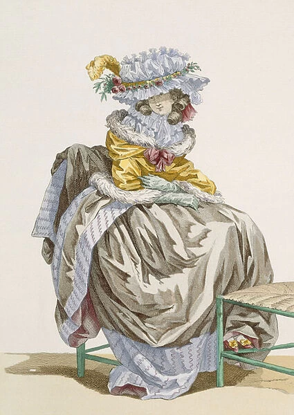 Young woman dressed in Anglais style, engraved by Dupin, plate no