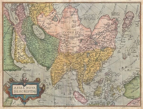 1570, Ortelius Map of Asia, first edition, Abraham Ortelius, also Orthellius, 1527 - 1598