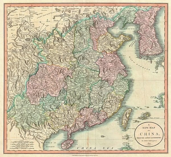 1801, Cary Map of China and Korea, John Cary, 1754 - 1835, English cartographer, topography