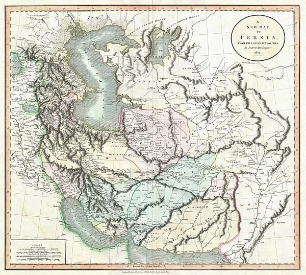 1801, Cary Map of Persia, Iran, Iraq, Afghanistan, John Cary, 1754 - 1835, English cartographer