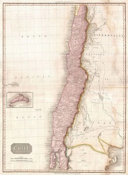 1818, Pinkerton Map of Chile, John Pinkerton, 1758 - 1826, Scottish antiquarian, cartographer