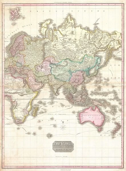 1818, Pinkerton Map of the Eastern Hemisphere, Asia, Africa, Europe, Australia