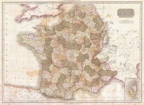 1818, Pinkerton Map of France, John Pinkerton, 1758 - 1826, Scottish antiquarian